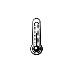 Illustrative thermometer displaying measurement, suitable for health or weather themes