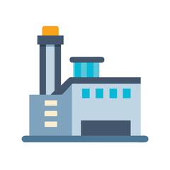 Factory Building Icon Industrial Minimalist Vector Illustration Style