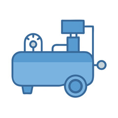 Obraz premium Air compressor illustration, pneumatic equipment, industry tool vector graphic