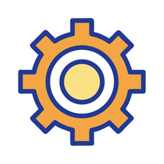 Stylish Gear Icon: Machinery, Settings, Process Concept