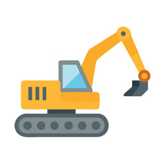 Cartoon excavator heavy equipment construction machinery illustration graphic