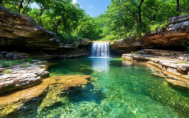 Naklejka premium Hidden Waterfall, Nature Pool