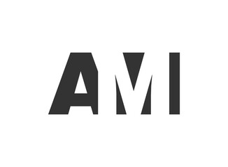 AMI logo design. Initial letter A M I bold font style for tech startups, consulting, corporate branding. Creative company name, headlines typography identity, trendy logotype.