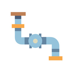 Stylized Water Pipe Illustration with Valve on Black Backdrop