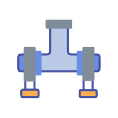 Abstract Vector Illustration of Grey and Blue Piping Structure