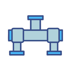 Illustration of industrial pipe structure on black background