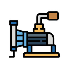 Vintage Hand-Cranked Grinder Illustration on Black Background