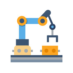 Industrial Robot Arm Automation Machine Icon Illustration