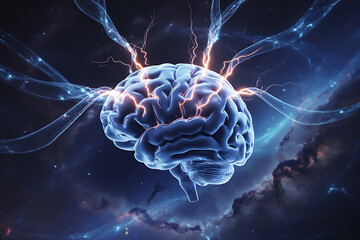 Glowing Human Brain with Electric Energy in a Cosmic Setting