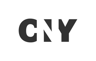 CNY logo design. Initial letter C N Y bold font style for tech startups, consulting, corporate branding. Creative company name, headlines typography identity, trendy logotype.