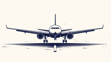 Naklejka premium Airplane landing illustration