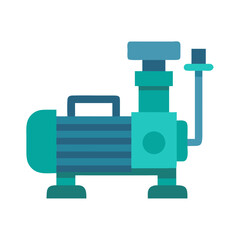 Blue and Teal Water Pump Vector Illustration on Black