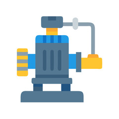 Stylized vector illustration of a plumbing fixture on black