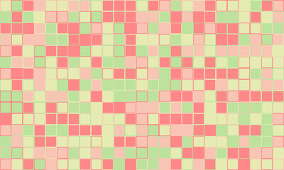 Abstract pastel mosaic tile pattern.  Soft pink, green, and beige squares create a calming, textured background ideal for websites, presentations, or textile designs.