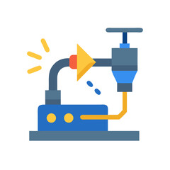 Obraz premium Industrial Machine Icon: Process, Flow, Power, Manufacturing, System