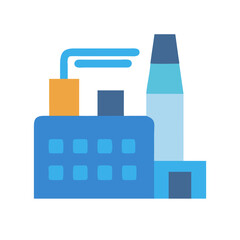 Stylized flat icon depicting modern factory illustration