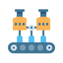 Simple Conveyor Belt Production Machine Icon Illustration