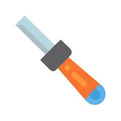 Flat Design Style Chisel Icon on Black Background