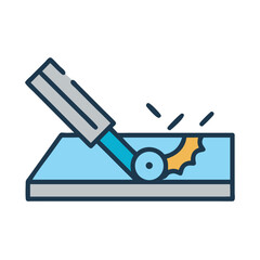 Laser Cutting Machine Engraving on Metal Illustration