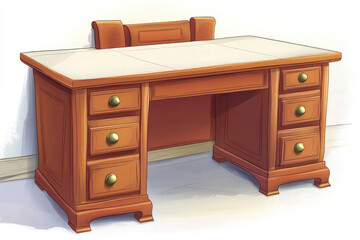 Antique style wooden desk