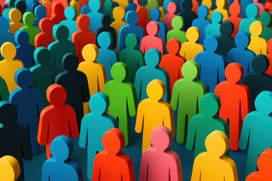 A vibrant tapestry of humanity: A diverse crowd coming together in unity, celebrating the richness of human connection and global community.