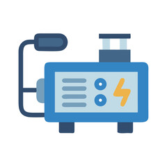 Blue and Yellow Portable Generator Cartoon Illustration