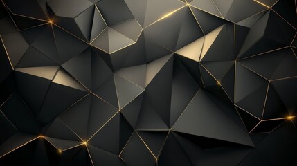 geometric spike shape glossy black modern creative polygon  abstract background