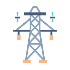 Electricity Pylon Tower Isolated on Black Minimalist Design