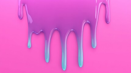 pink blue glossy thick sticky liquid dripping down on pink background, fun cheerful abstract creative background