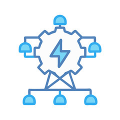 Obraz premium Decentralized power network icon showing energy distribution concept