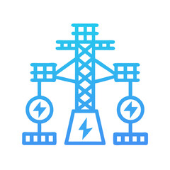 Illustration of a stylized electric power transmission tower