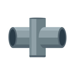 Grey Plumbing Pipe Connector Isolated on Black Background