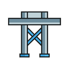 Power Line Tower Minimalist Icon Vector on Black