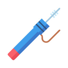 Dental irrigation syringe, healthcare equipment isolated on black