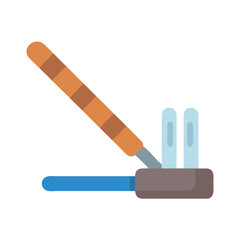 Hoes icon, gardening tool on black background illustration