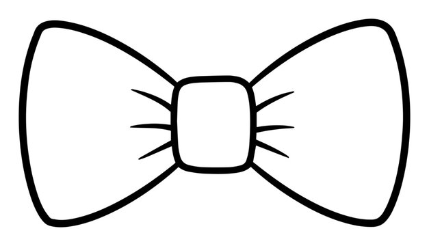 black and white bow tie outline clip art preview