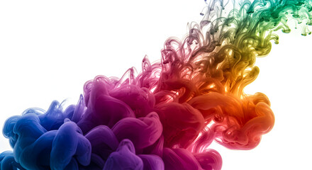 Fototapeta premium Fluid Rainbow: Gradient Ink in Water for Abstract Art and Design Projects