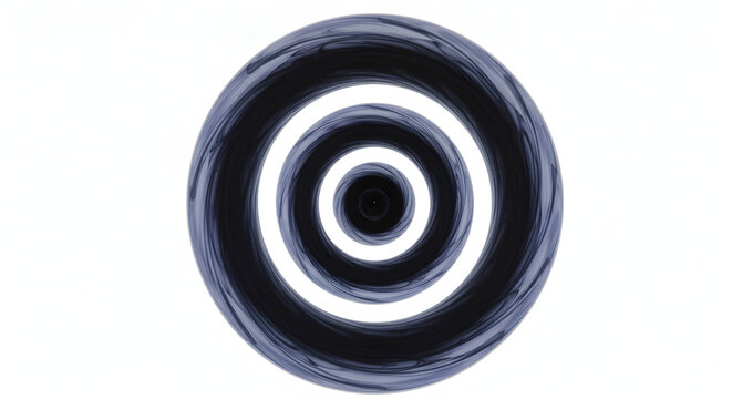 Abstract Dark Blue Circular Spiral Design Against A Clean White Backdrop