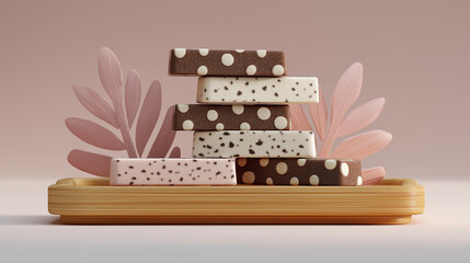 Stack Of Decorative Soaps On Tray