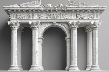 Obraz premium Classical greek temple architecture with columns high resolution picture