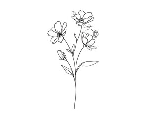 Delicate floral sketch, elegant and simple
