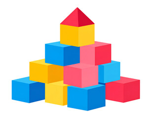 Obraz premium Colorful building blocks pyramid