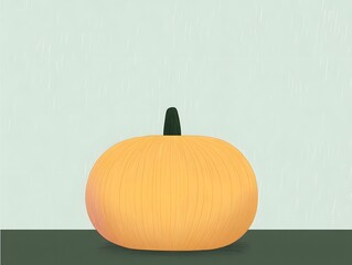 Autumn's Bounty: A minimalist and inviting composition, perfect for conveying the spirit of harvest season, featuring a plump pumpkin against a soft backdrop.