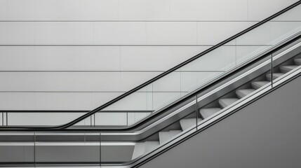 Sleek Floating Staircase with Glass Railings in Minimalist Setting
