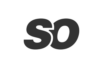 SO Techno Editable Font Logo For Corporate Branding. Bold, Futuristic Design With Unique Typographic Ideas. Minimal Custom Type And Dynamic Letter