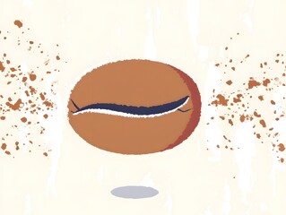 Coffee Bean Explosion: A stylized illustration of a coffee bean exploding into a burst of coffee grounds, capturing the essence of a freshly roasted bean.