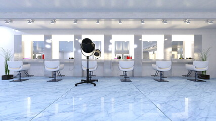 美容室　3DCGレンダリング