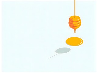Honey Dripping: Golden honey dripping from a honey dipper onto a surface, creating a pool of sweet golden nectar.  A simple yet elegant image, perfect for culinary or wellness themes.
