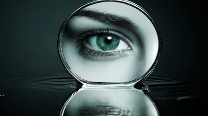Mirror reflection showing evolved self representing personal metamorphosis inner evolution and symbolic truth dreamlike ambiance emotional tone