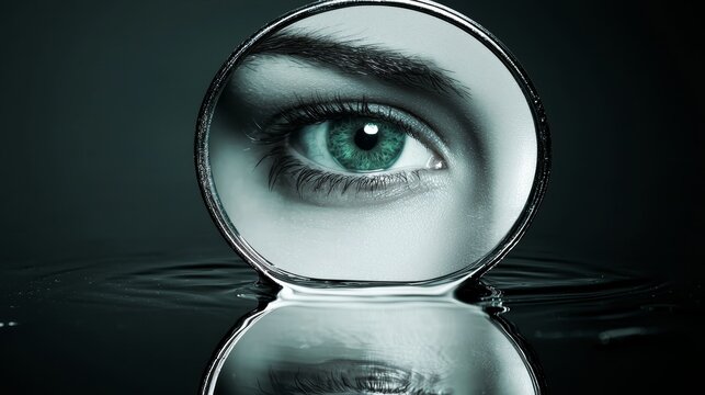 Mirror reflection showing evolved self representing personal metamorphosis inner evolution and symbolic truth dreamlike ambiance emotional tone